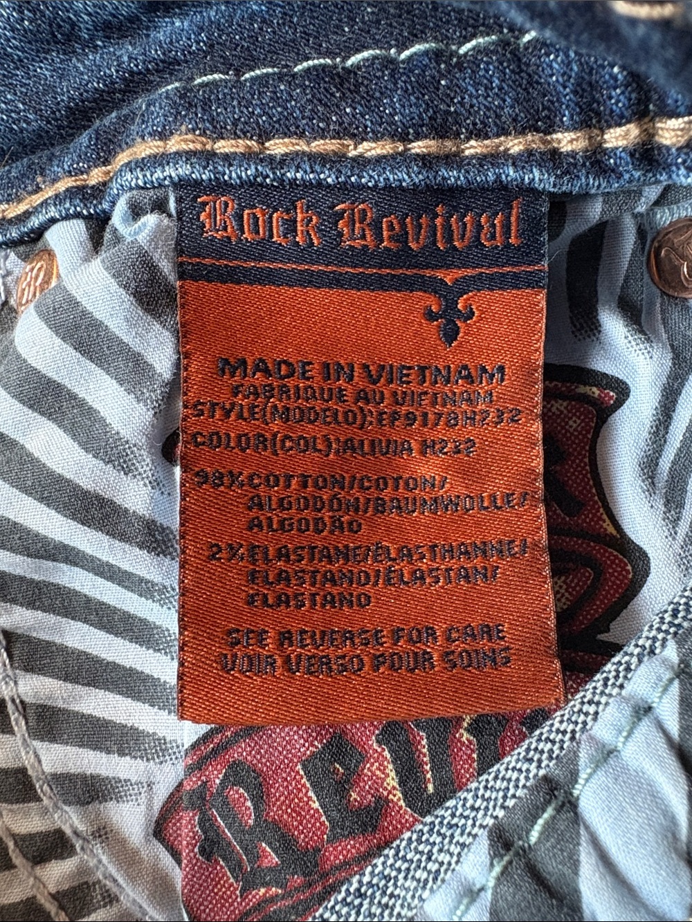 Rock Revival Distressed Blue Denim Cutoff Shorts - Picture 2 of 4